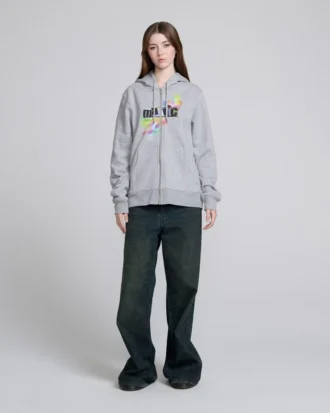 Angry For Love Fermuarlı Kapüşonlu Sweatshirt