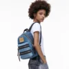 Biker Colorblock Denim Orta Boy Sırt Çantası
