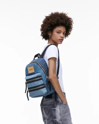 Biker Colorblock Denim Orta Boy Sırt Çantası