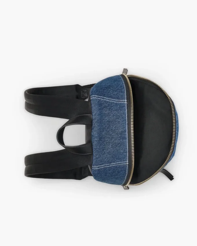 Biker Colorblock Denim Orta Boy Sırt Çantası