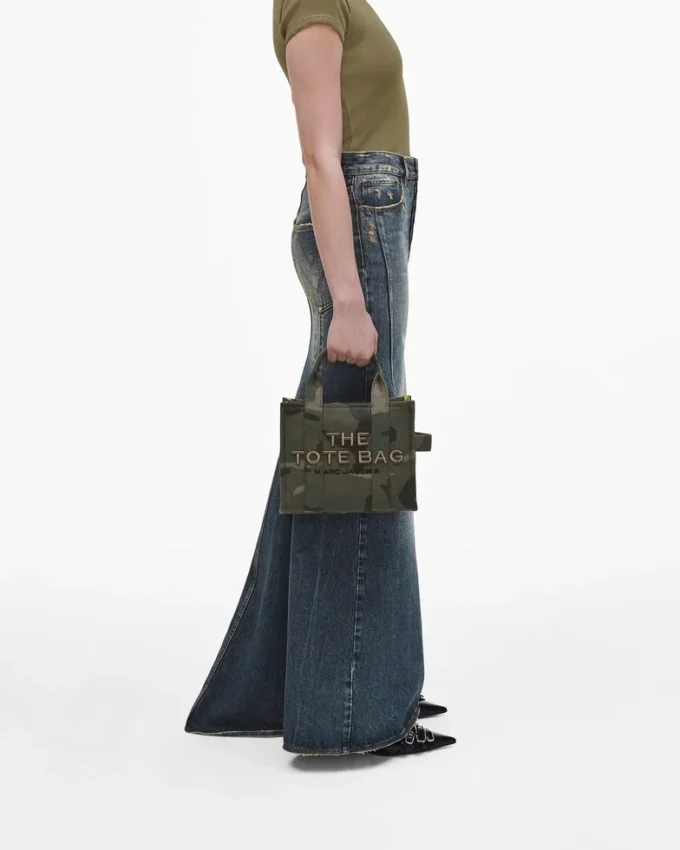 Camo Jakarlı Küçük Tote Bag Camo Jakarlı Küçük Tote Bag