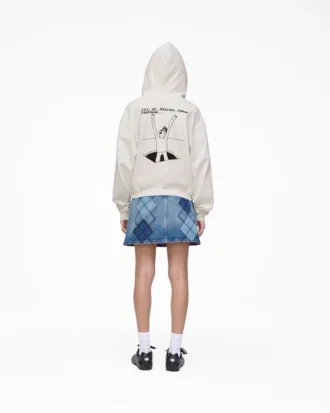 David Shrigley X Marc Jacobs  Joy Of Falling Fermuarlı Kapüşonlu Sweatshirt