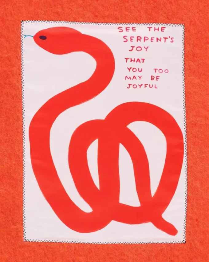 David Shrigley X Marc Jacobs Yılan Desenli Yün Eşarp David Shrigley X Marc Jacobs Yılan Desenli Yün Eşarp