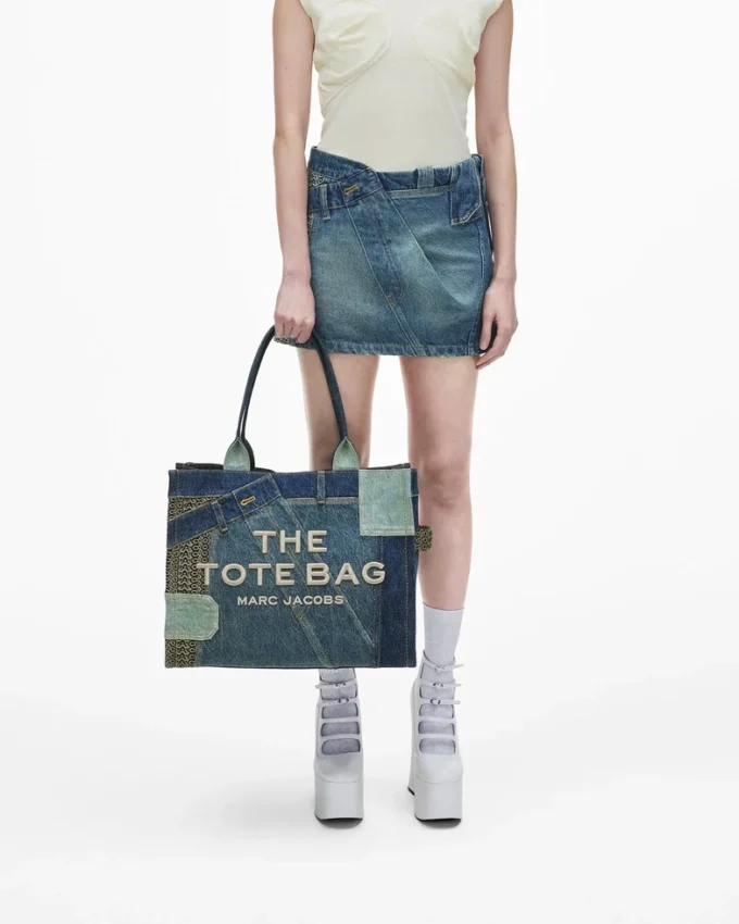 Deconstructed Denim Büyük Tote Bag Deconstructed Denim Büyük Tote Bag