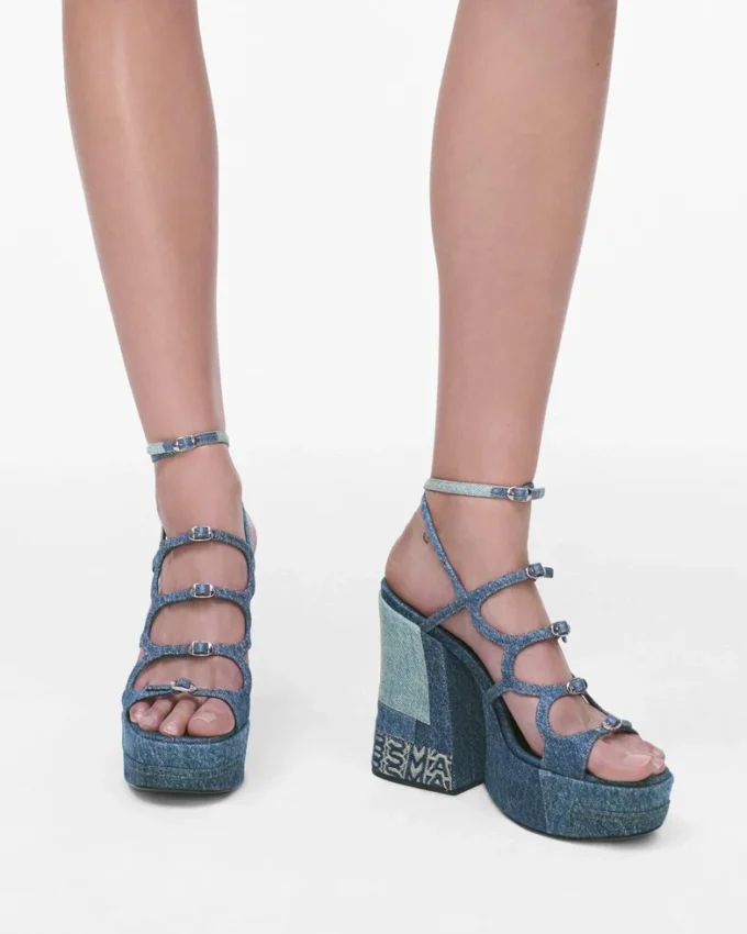 Deconstructed Denim Kiki Platform Sandalet Deconstructed Denim Kiki Platform Sandalet