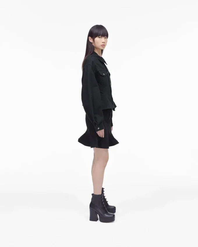 Fluted Denim Ceket