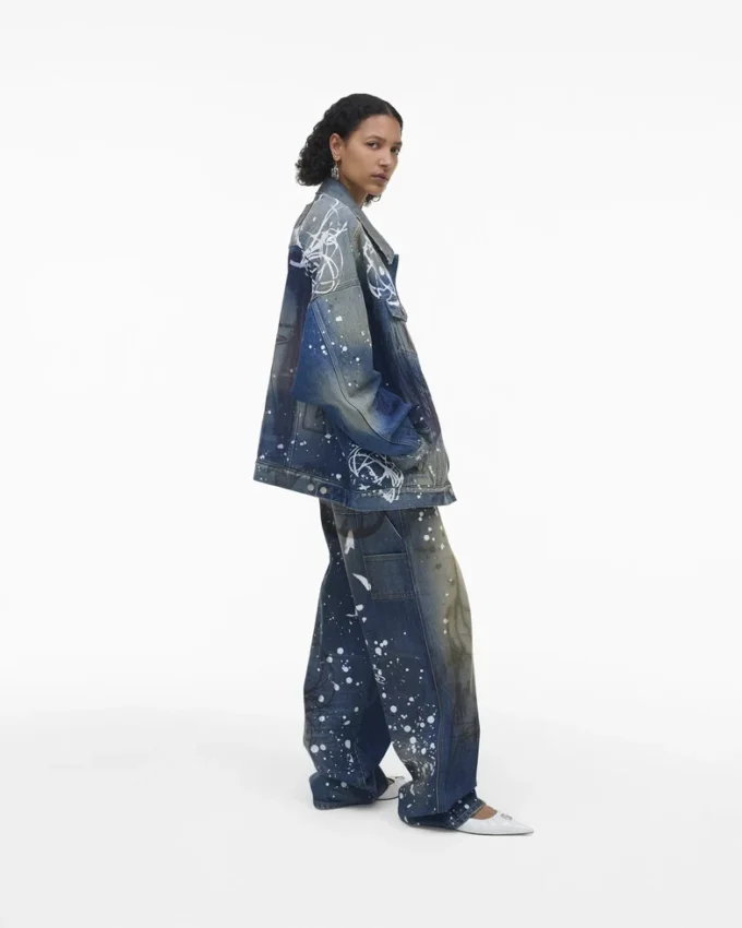 Futura x Marc Jacobs Boyalı Denim Büyük Kamyoncu Futura x Marc Jacobs Boyalı Denim Büyük Kamyoncu