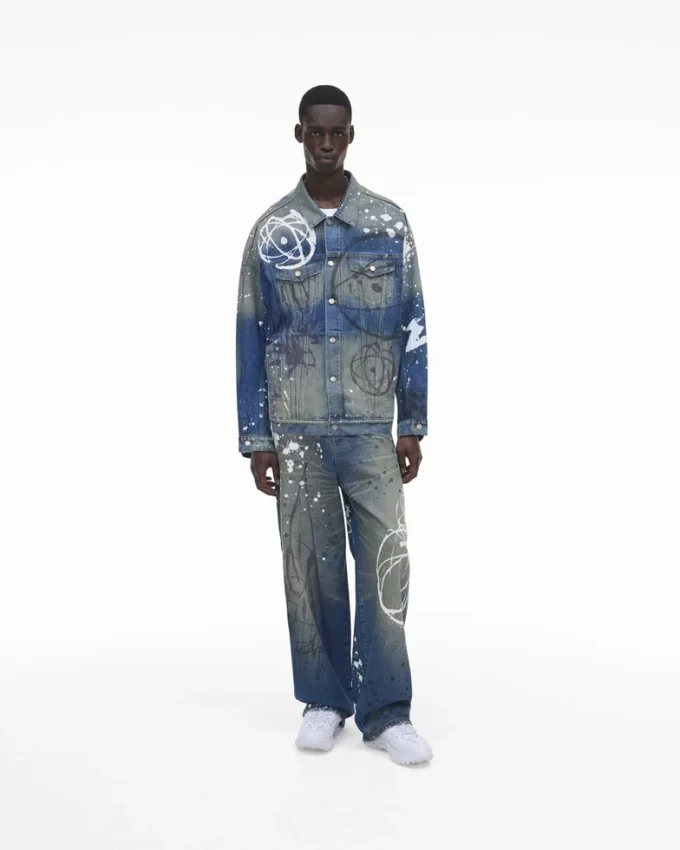Futura x Marc Jacobs Boyalı Denim Büyük Kamyoncu Futura x Marc Jacobs Boyalı Denim Büyük Kamyoncu