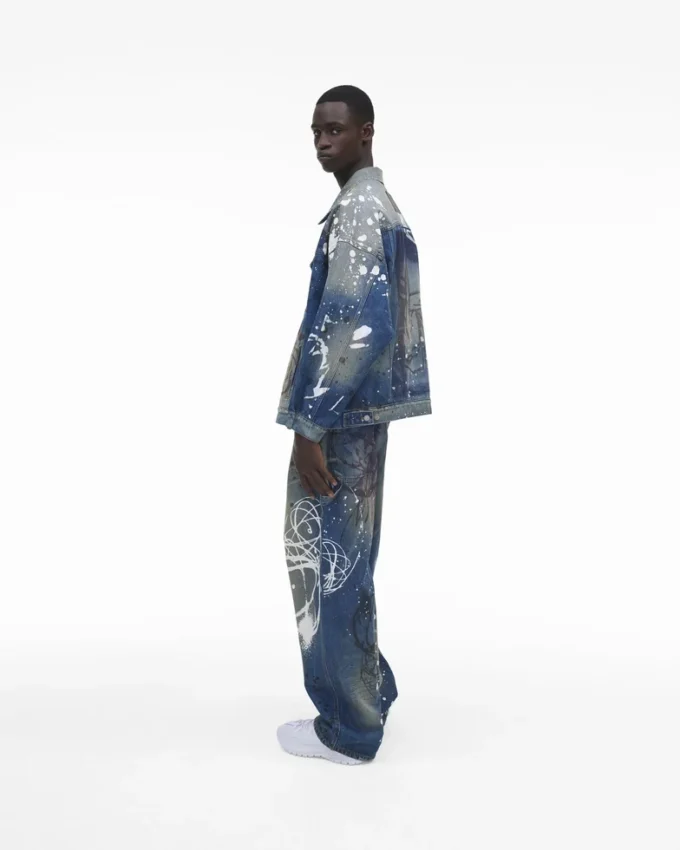 Futura x Marc Jacobs Boyalı Denim Büyük Kamyoncu Futura x Marc Jacobs Boyalı Denim Büyük Kamyoncu
