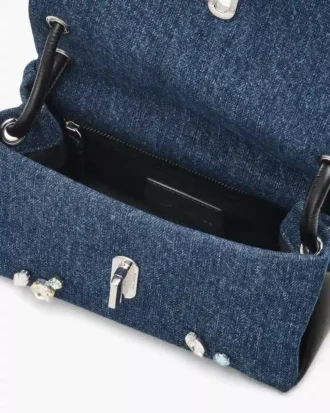 Gem Denim Mini Çift Cepli Çanta