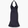 Heykelsi Saten Halter Elbise