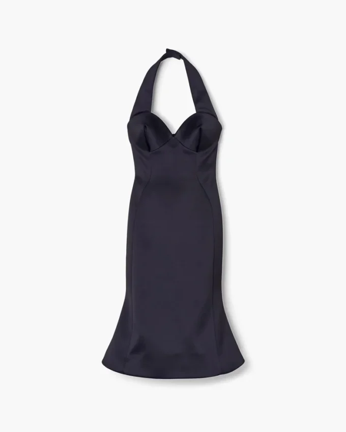 Heykelsi Saten Halter Elbise