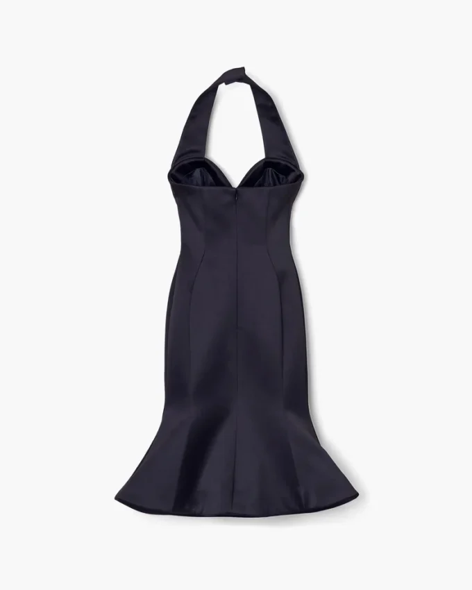 Heykelsi Saten Halter Elbise