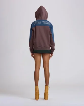Ice Studios Moto Panel Fermuarlı Kapüşonlu Sweatshirt