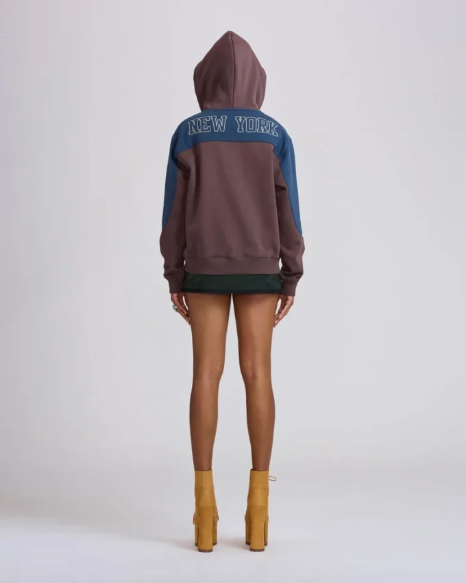 Ice Studios Moto Panel Fermuarlı Kapüşonlu Sweatshirt