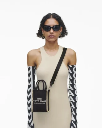 Jacquard Crossbody Tote Bag