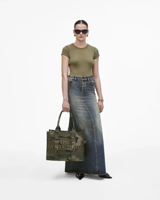 Kamuflaj Jakarlı Büyük Tote Bag Kamuflaj Jakarlı Büyük Tote Bag