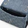 Kapitone Denim Çift İşlevli Omuz Çantası