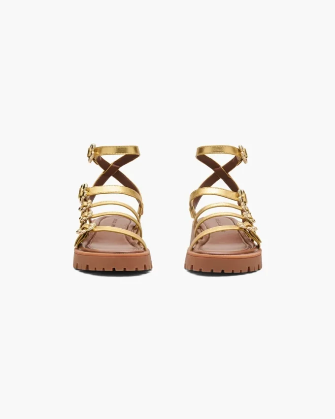 Metalik Deri Daisy Gladyatör Sandalet