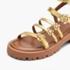 Metalik Deri Daisy Gladyatör Sandalet