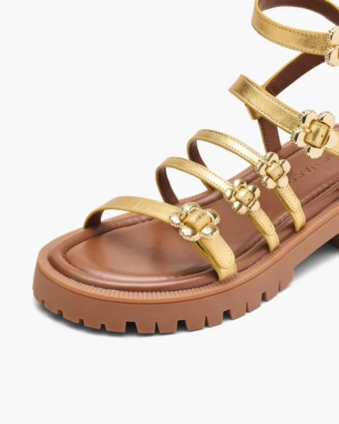 Metalik Deri Daisy Gladyatör Sandalet