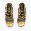 Metalik Deri Kiki Platform Sandalet Metalik Deri Kiki Platform Sandalet