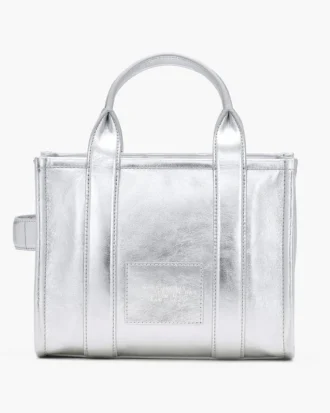 Metalik Deri Küçük Tote Bag