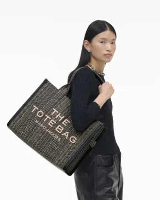Monogram Jakarlı Büyük Tote Bag