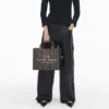 Monogram Jakarlı Orta Boy Tote Bag