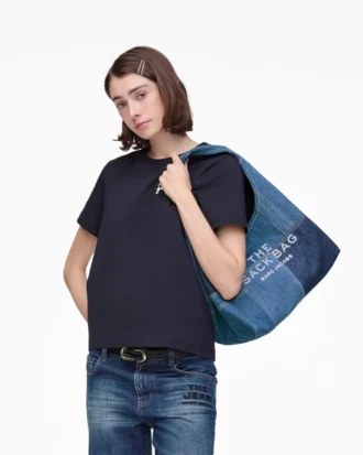 Patchwork Denim Sack Bag