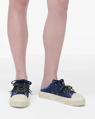 Puffy Daisy Denim Sneaker Mule