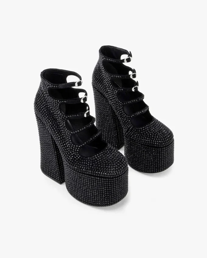 Rhinestone Kiki Ayak Bileği Botu Rhinestone Kiki Ayak Bileği Botu