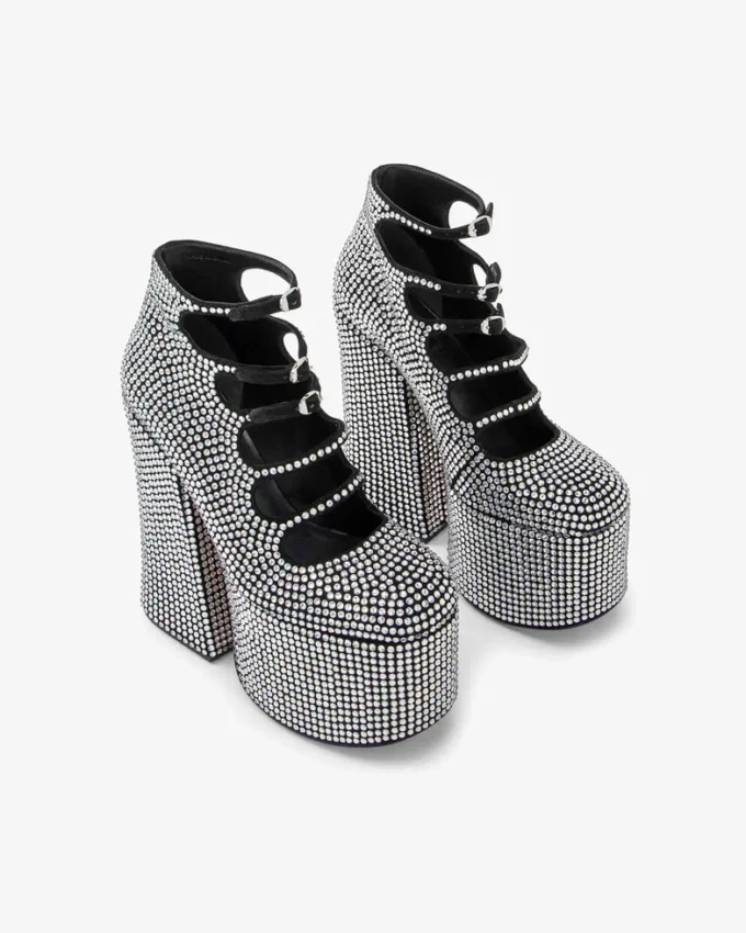Rhinestone Kiki Ayak Bileği Botu Rhinestone Kiki Ayak Bileği Botu