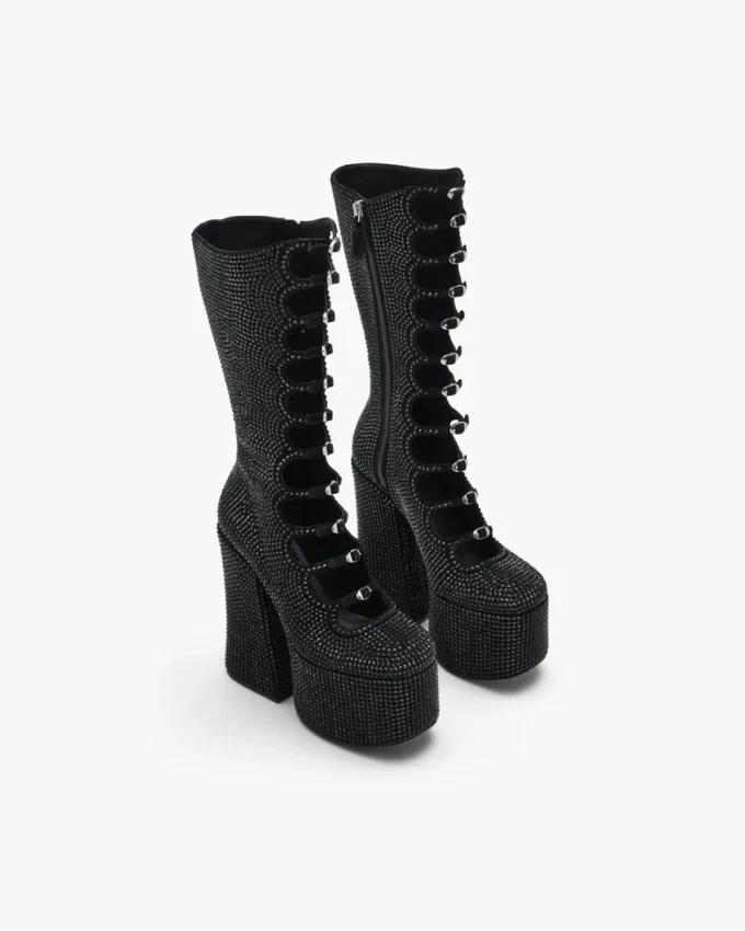 Rhinestone Kiki Diz Boyu Çizme Rhinestone Kiki Diz Boyu Çizme