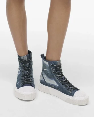 Rip And Repair Denim Yüksek Bilekli Spor Ayakkabı