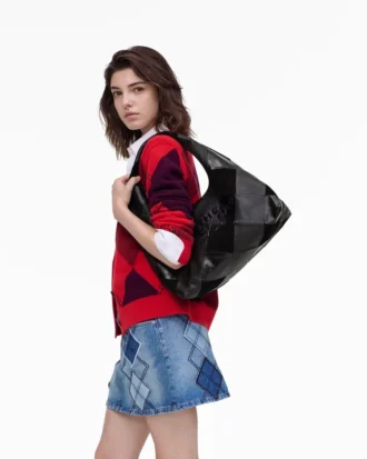 Süet Patchwork Sack Bag