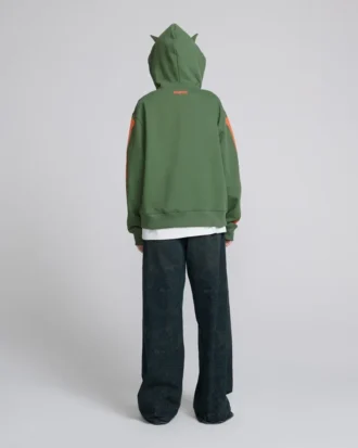 İskelet Fermuarlı Kapüşonlu Sweatshirt
