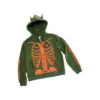 İskelet Fermuarlı Kapüşonlu Sweatshirt