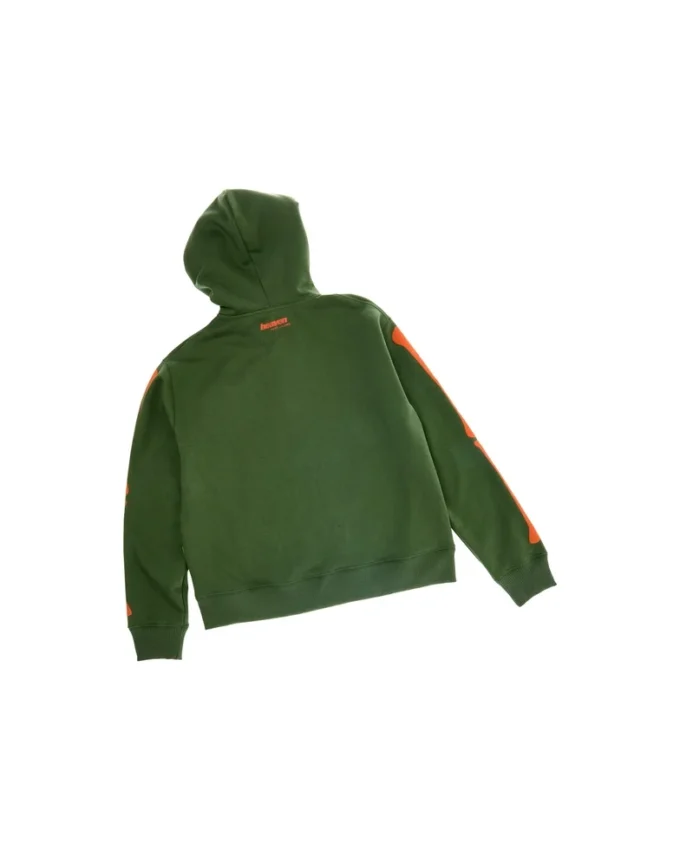 İskelet Fermuarlı Kapüşonlu Sweatshirt