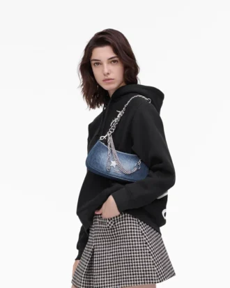 Soluk Denim Charm Omuz Çantası