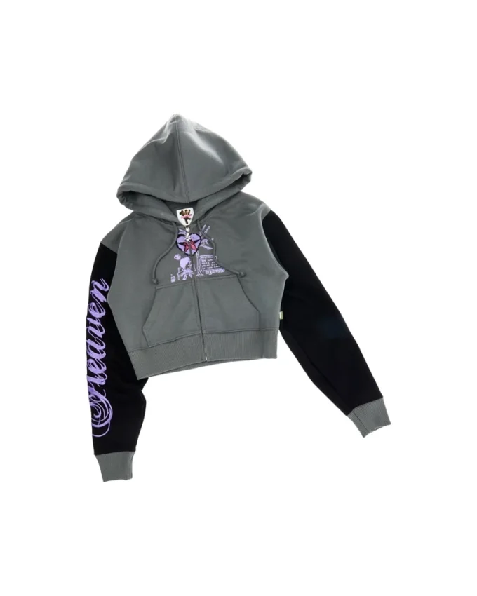 Take My Heart Fermuarlı Kapüşonlu Sweatshirt