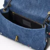 Trinket Charm Denim Büyük Çift Çanta Trinket Charm Denim Büyük Çift Çanta