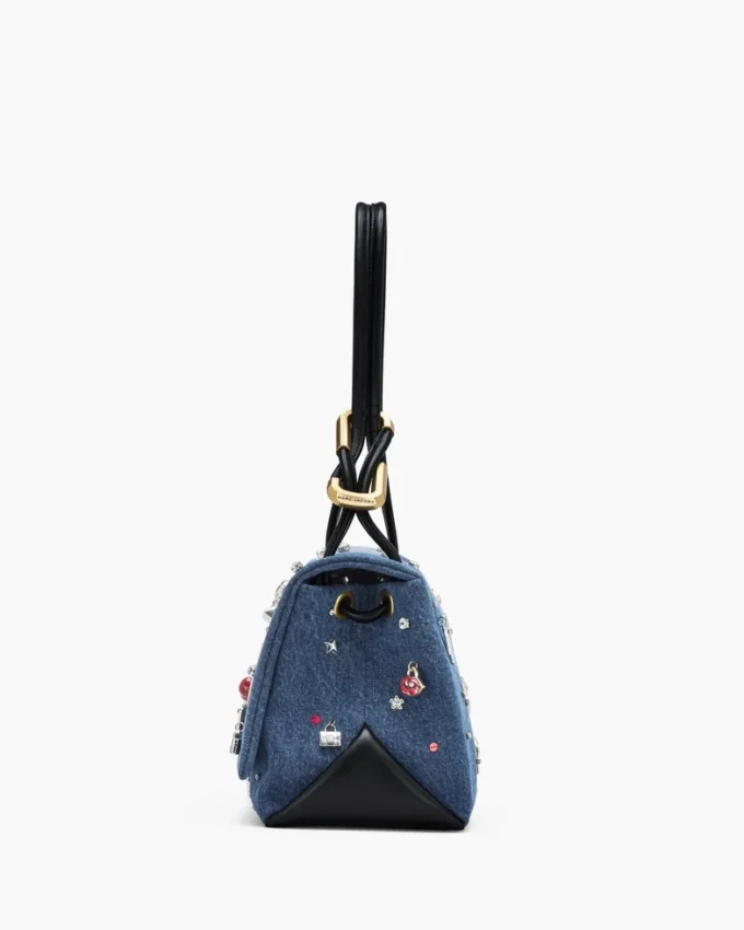 Trinket Charm Denim Büyük Çift Çanta Trinket Charm Denim Büyük Çift Çanta