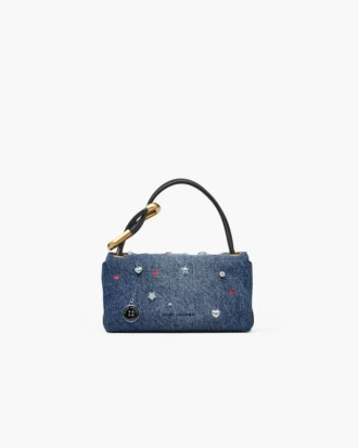 Trinket Charm Denim Mini Çift Çanta