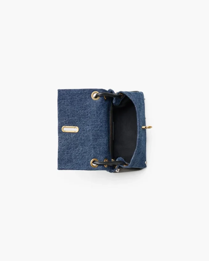 Trinket Charm Denim Mini Çift Çanta Trinket Charm Denim Mini Çift Çanta