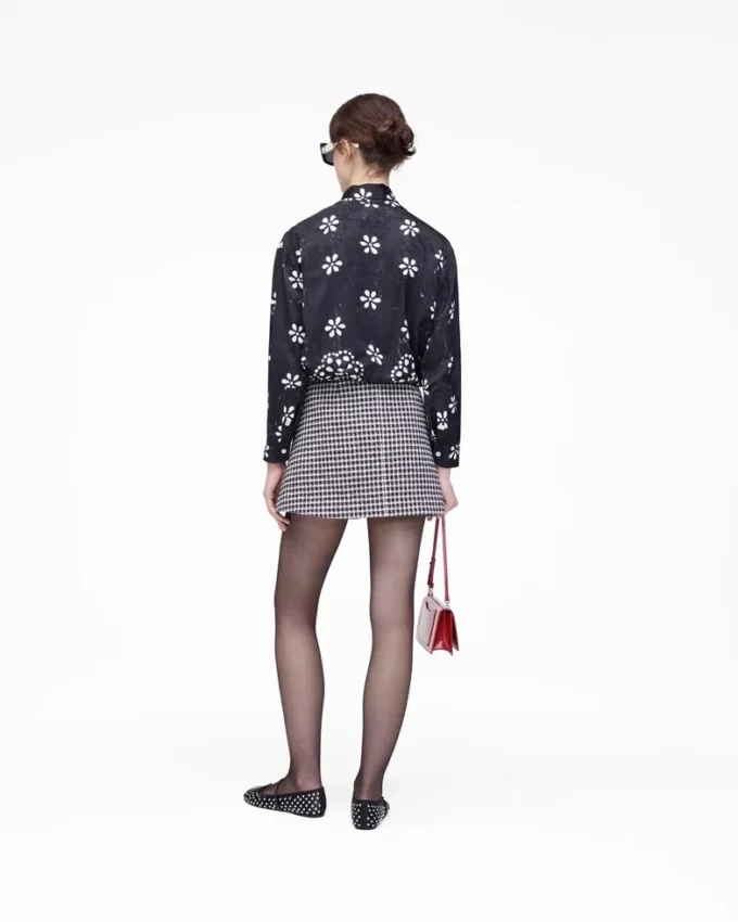 Trompe L’Oeil Eyelet Bow Bluz