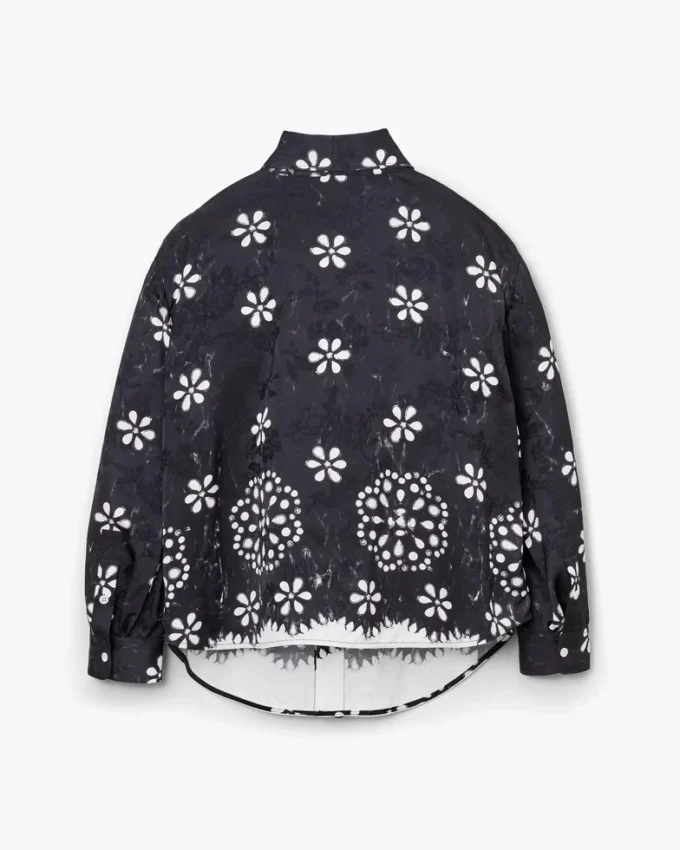 Trompe L’Oeil Eyelet Bow Bluz