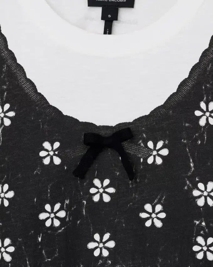 Trompe L’Oeil Eyelet Slim Tee