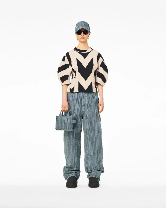 Yıkanmış Monogram Denim Çapraz Askılı Tote Bag Yıkanmış Monogram Denim Çapraz Askılı Tote Bag