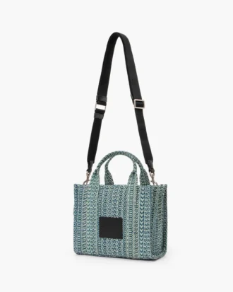 Yıkanmış Monogram Denim Küçük Tote Bag Yıkanmış Monogram Denim Küçük Tote Bag